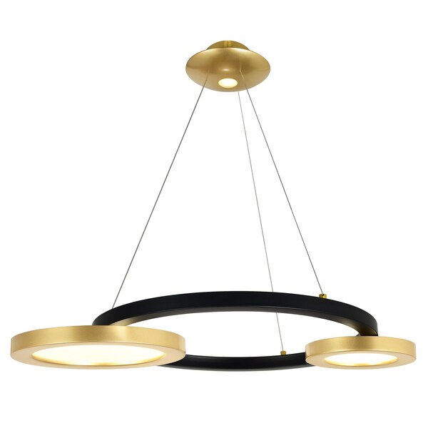 Cwi Lighting Deux Lunes LED Chandelier With Sun Gold & Black Finish 1215P29-2-625 - main